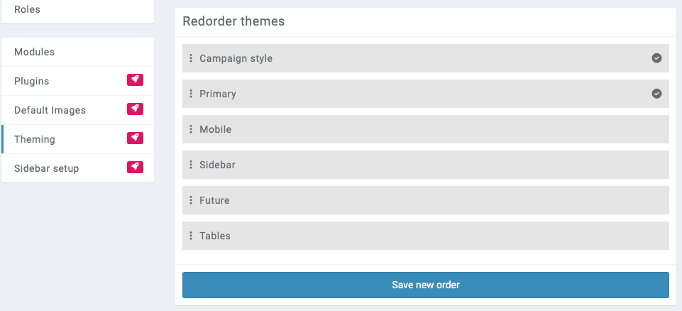 campaign styles reordering
