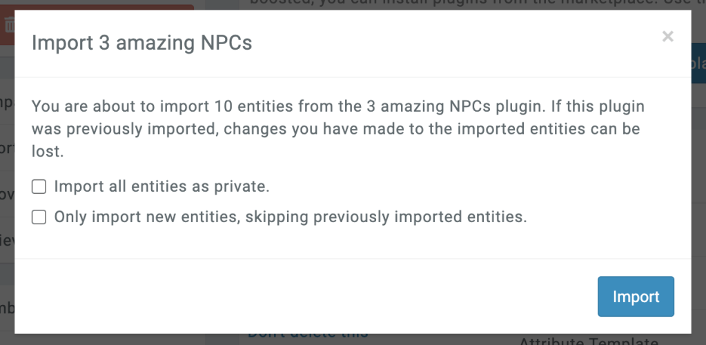 marketplace import content pack settings