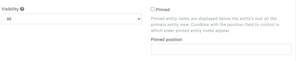 entity notes pinned option
