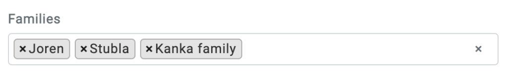 Multiple families on character forms