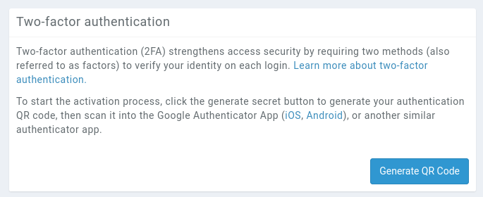 two-factor authentication initial setup
