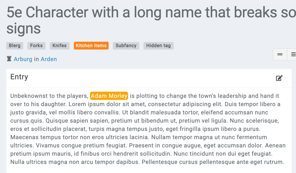 Mention styling based on tag