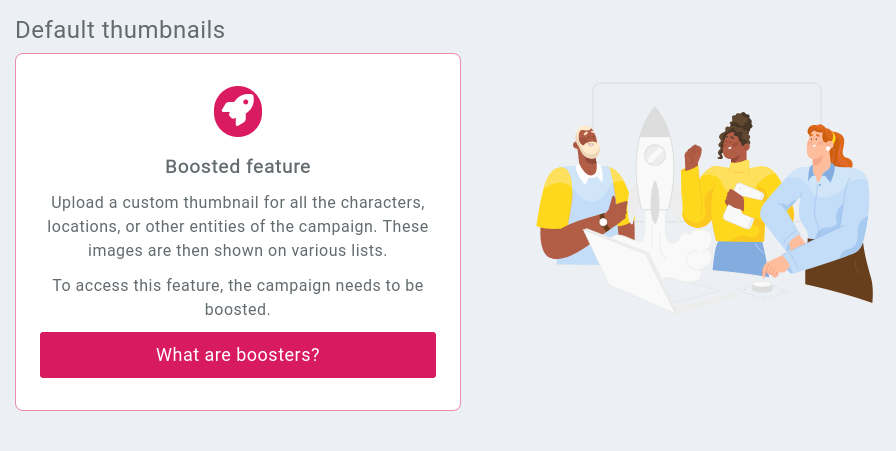 campaign boosters default thumbnails for boosted campaigns
