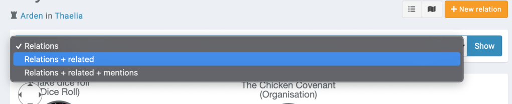 relation explorer mode options
