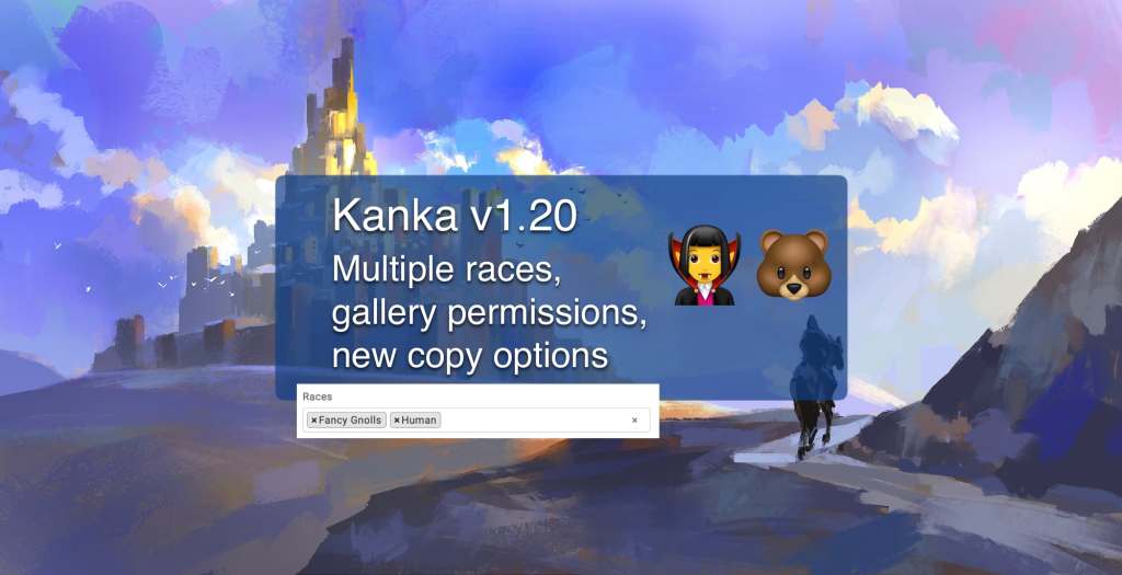 Kanka 1.20 – Multiple races for characters, gallery permissions, new copy options