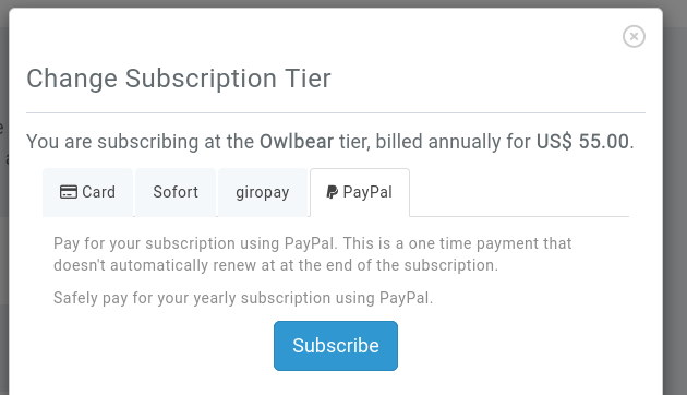 paypal yearly sub
