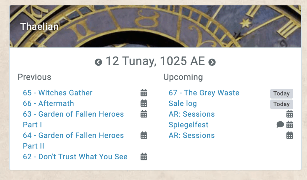 Kanka calendar widget