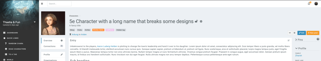 profile information new layout on 4k screen