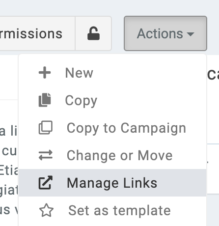 manage links on an entity (boosted campaign)
