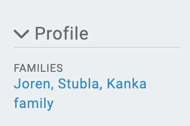 multiple families in character profile sidebar