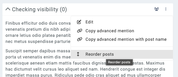 posts - reorder option