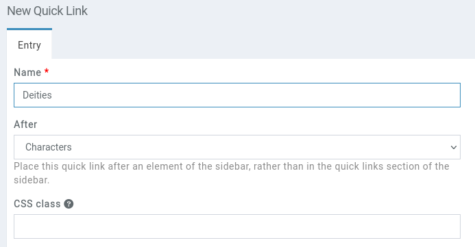 quick link new fields