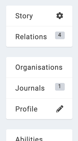 kanka entity view submenu