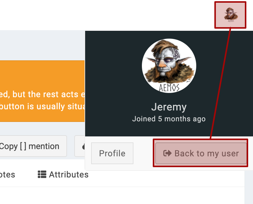 kanka switch back to your user