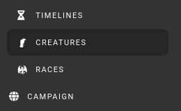 creatures sidebar element