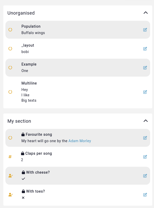 attributes rendering