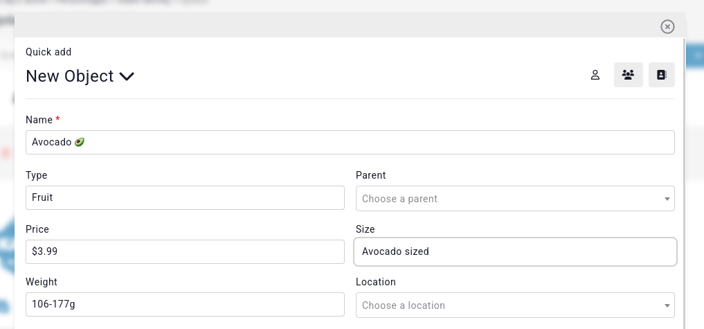 object quick creator