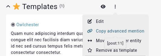 post advanced mention