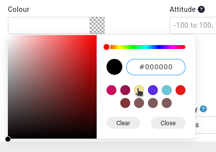colour picker remembered colours