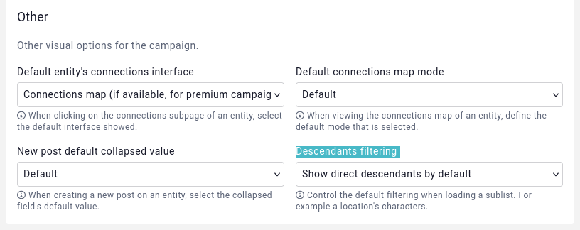campaign setting filtering