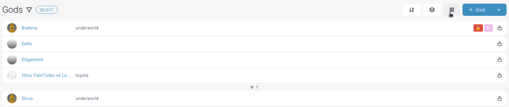 custom modules table view