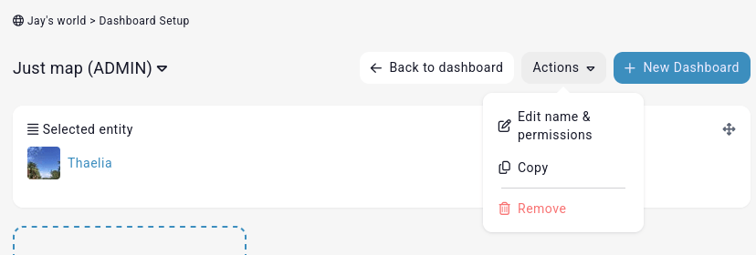 dashboard actions